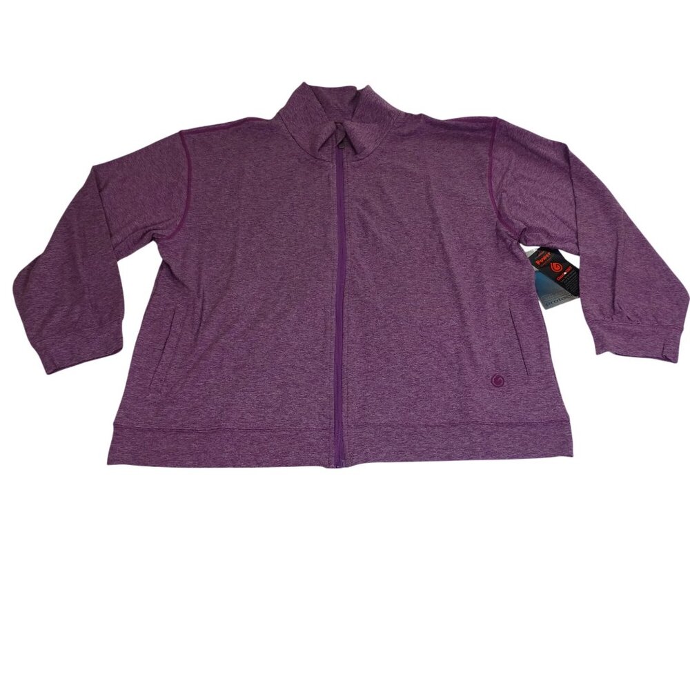 Gymwrap Cloud Knit Women Purple Full Zip Jacket Size 1X Activewear Athleisure